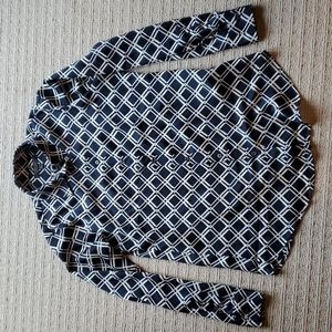 Banana Republic patterned navy Dillon classic fit blouse, size XS.